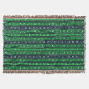 MAZ Floral Striped Ribbed Knitting Pattern 027 Throw Blanket