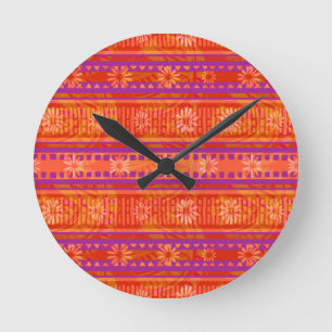 MAZ Floral Striped Ribbed Knitting Pattern 245 Round Clock