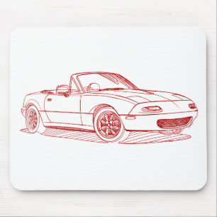 Maz Miata MX5 gen1 1991 sketch Mouse Pad