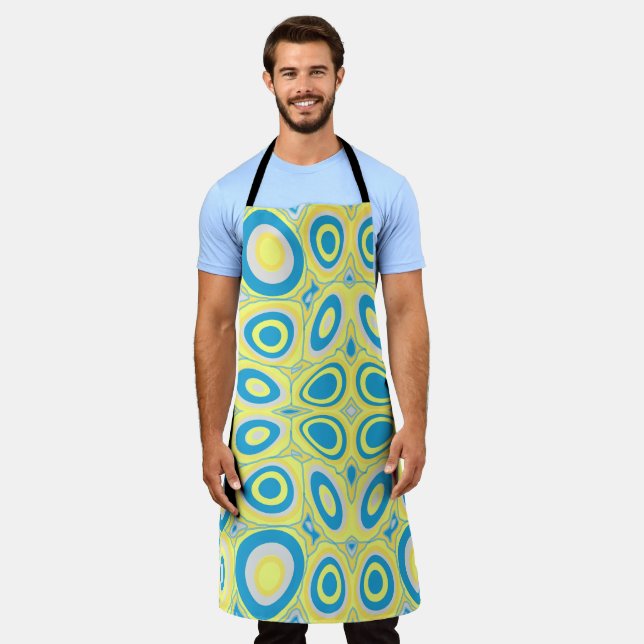 Maz Psychedelic Eggs - Blue Grey Yellow Apron (Worn)