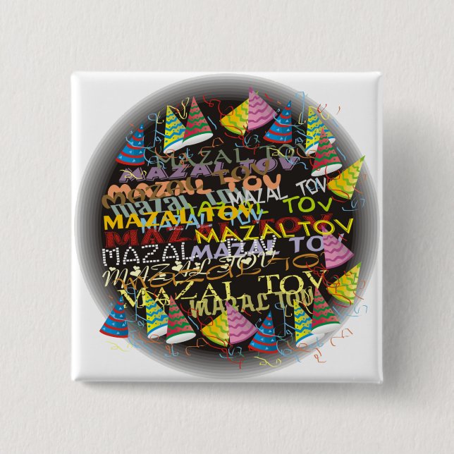 mazal tovs 2 inch square button (Front)