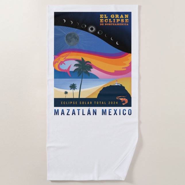 Mazatlan Eclipse Beach Towel (Front)