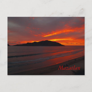 Mazatlan, Mexico ...... Blazing Sunset Postcard