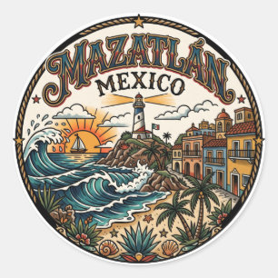 Mazatlán Mexico Classic Round Sticker