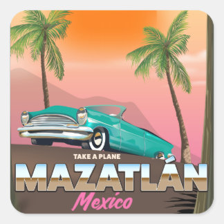 Mazatlán Mexico travel poster Square Sticker