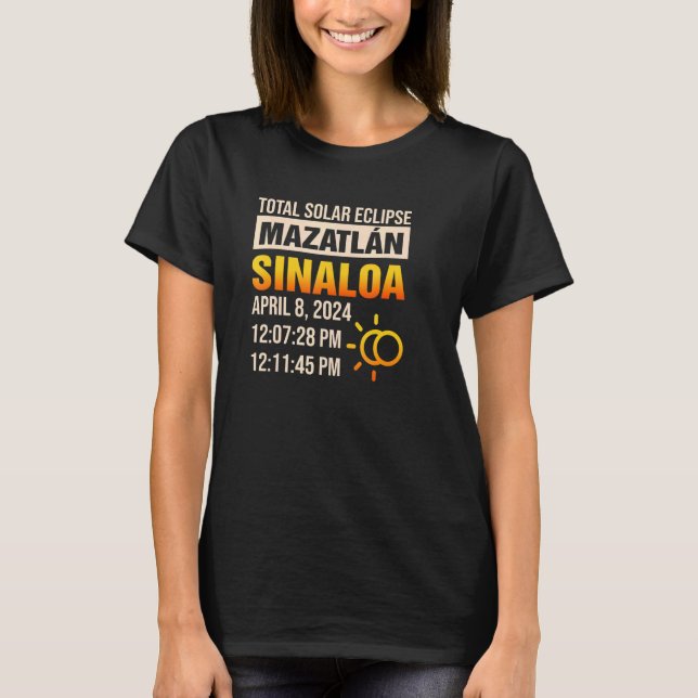 Mazatlán Sinaloa Mexico Total Solar Eclipse 2024 T-Shirt (Front)