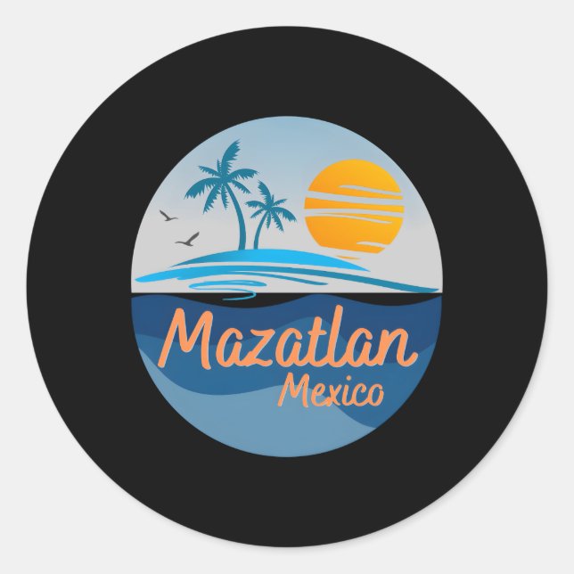Mazatlan Sinaloa Mexico Vacation Classic Round Sticker (Front)