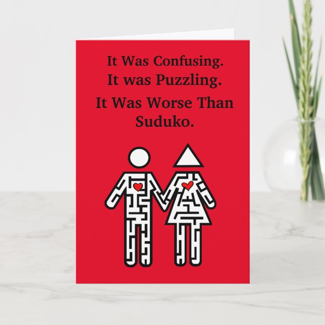 Maze Couple Finding Love Card (Front)