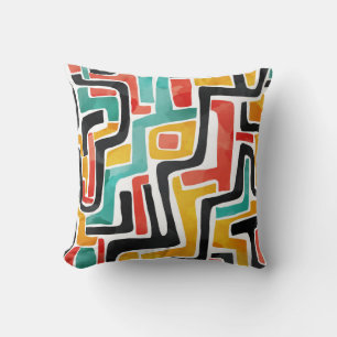 Maze Design Throw Pillow – Abstract Home Decor