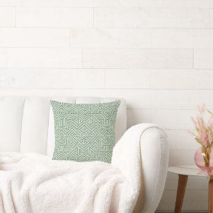 Maze inspired sage green  throw pillow