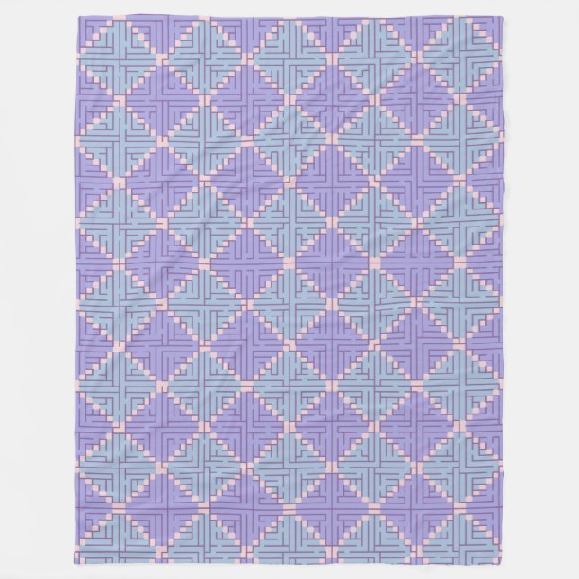 Maze Patchwork Fleece Blanket (Front)