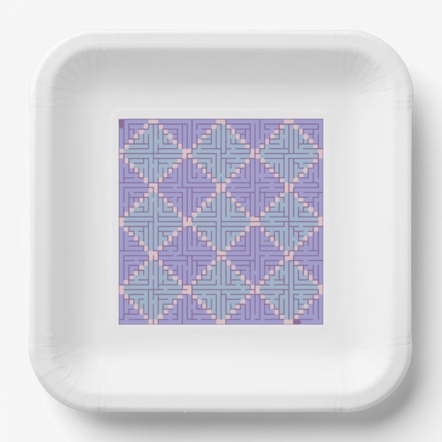 Maze Patchwork Paper Plate (Front)