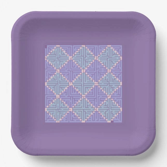 Maze Patchwork Paper Plate (Front)
