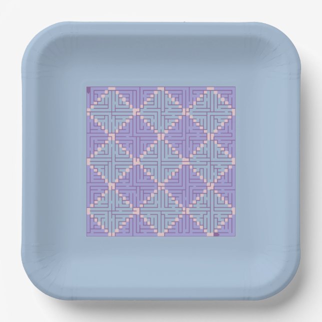 Maze Patchwork Paper Plate (Front)