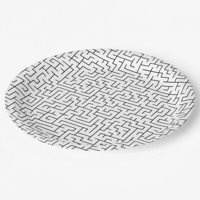 Maze pattern paper plate (Angled)