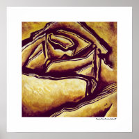 Maze rose jaune Abstrait Floral MC Belkadi Poster