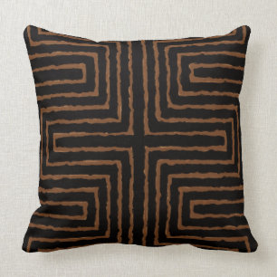 Maze Tribal Print African Design Throw Pillow