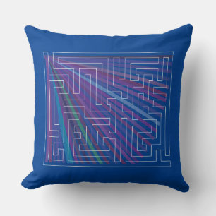 Maze with Colourful background Throw Pillow