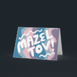 MAZEL TOV BAR BAT MITZVAH Customizable Modern Wavy Card<br><div class="desc">Hand drawn text by me for you. Add your own text to the inside of the card or change the background colours. For more designs and colours check my shop! Or let me know if you'd like something custom. I also have matching wrapping paper and of course both Bar and...</div>