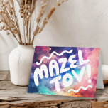 MAZEL TOV BAR BAT MITZVAH Customizable Rainbow  Card<br><div class="desc">Hand drawn text by me for you. Add your own text to the inside of the card or change the background colours. For more designs and colours check my shop! Or let me know if you'd like something custom. I also have matching wrapping paper and of course both Bar and...</div>