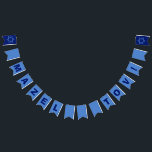 Mazel Tov Bar Mitzvah Jewish Party Bunting Flags<br><div class="desc">Mazel Tov Bunting Flag decoration in blue for a Bat or Bar Mitzvah. This cute Jewish celebration banner features the Star of David on either corner.</div>