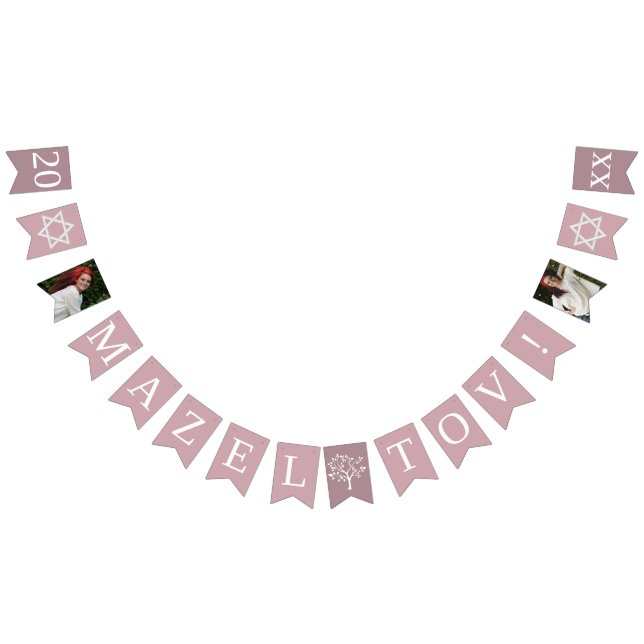 Mazel Tov Bat Mitzvah Celebration Bunting Flags (All)