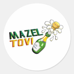 Mazel Tov Classic Round Sticker