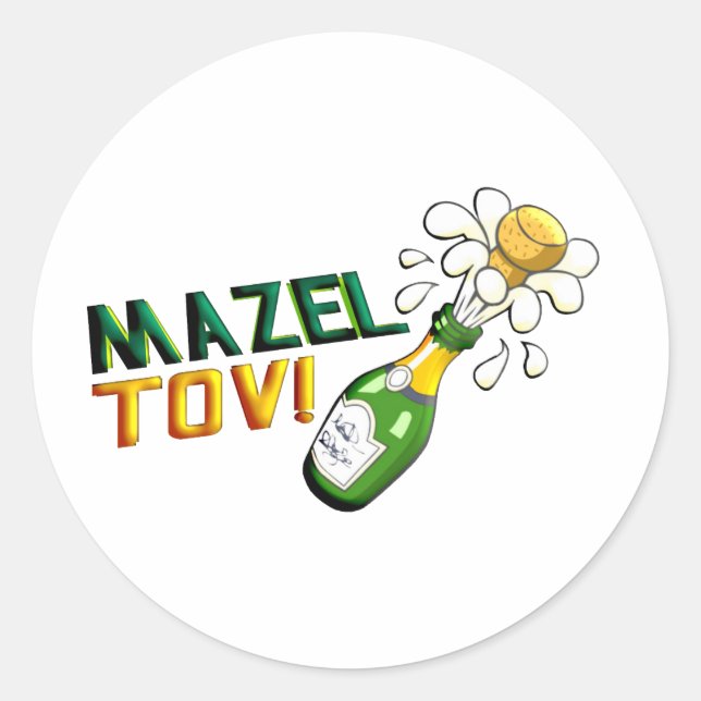 Mazel Tov Classic Round Sticker (Front)