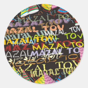 Mazel Tov Classic Round Sticker