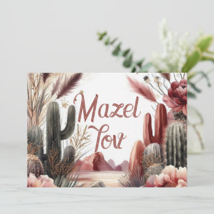Mazel Tov Congratulations Card, Desert Landscape,  Invitation