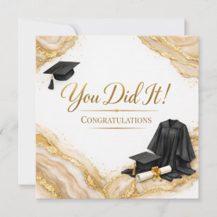 Mazel Tov on Your Graduation Card   Marble Gold