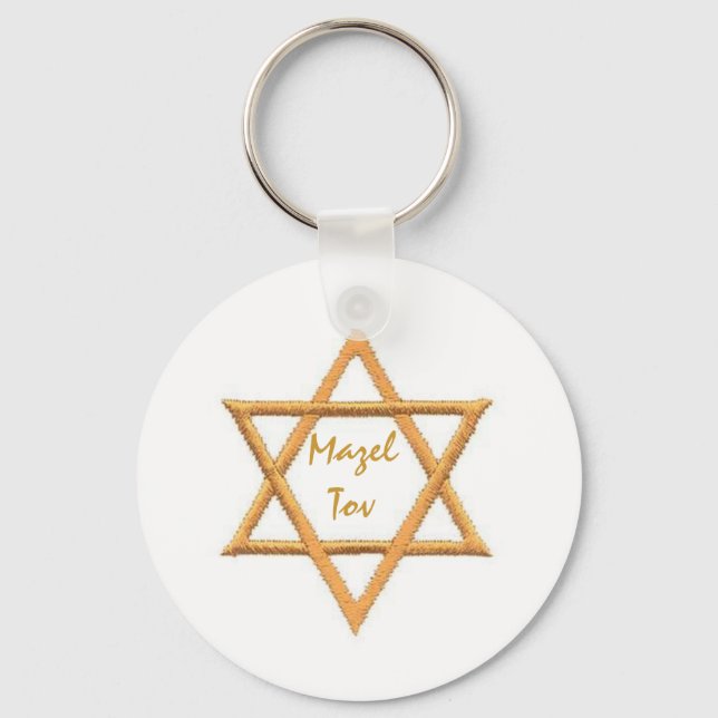 Mazel Tov/Star of David Keychain (Front)