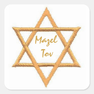Mazel Tov/Star of David Square Sticker