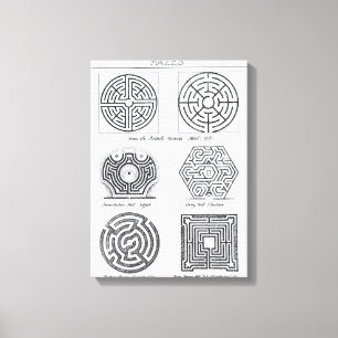 Mazes, c.1900 (engraving) (b/w photo) canvas print