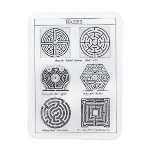 Mazes, c.1900 (engraving) (b/w photo) magnet