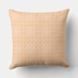 Mazipoodles 3D Square Grid Peach  Throw Pillow