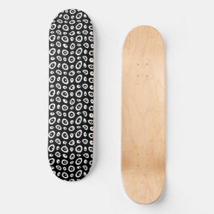 Mazipoodles Abstract Teardrops - Black White  Skateboard