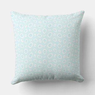Mazipoodles Abstract Teardrops - Pastel Blue White Throw Pillow