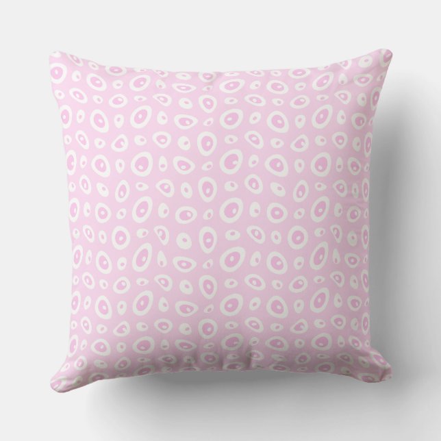 Mazipoodles Abstract Teardrops - Pastel Pink White Throw Pillow (Back)