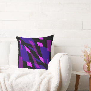 Mazipoodles Abstraction Perspective Black Blue Throw Pillow