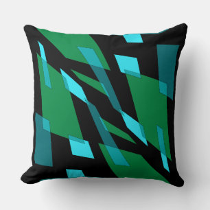 Mazipoodles Abstraction Perspective Black Green Throw Pillow