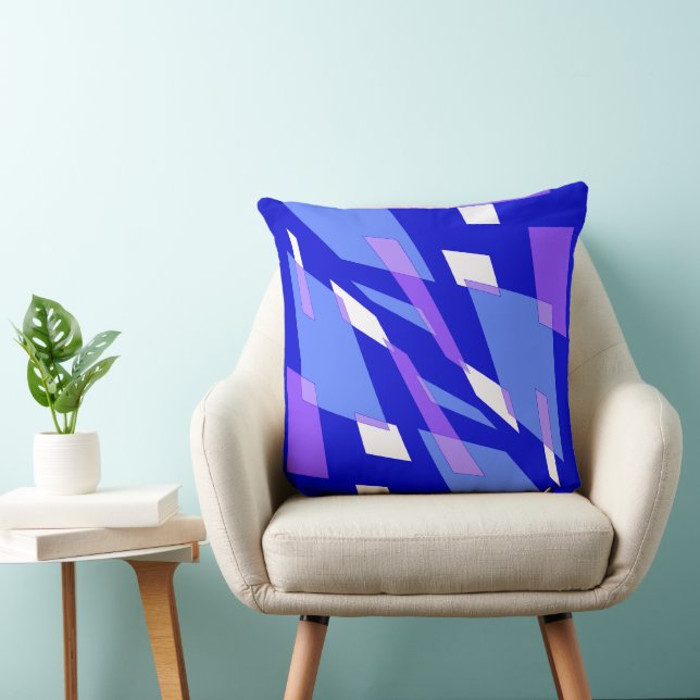 Mazipoodles Abstraction Perspective Blue Purple Throw Pillow (Chair)