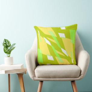 Mazipoodles Abstraction Perspective Lime Lemon Throw Pillow