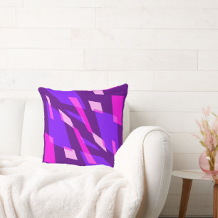 Mazipoodles Abstraction Perspective Violet Pink Throw Pillow