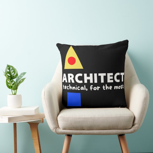 Mazipoodles Architect Technical Throw Pillow (Chair)