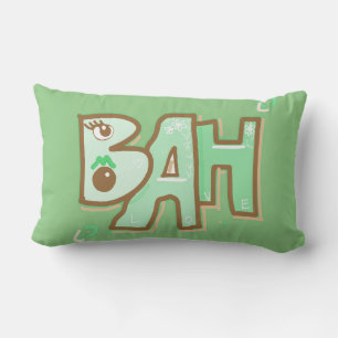 Mazipoodles Bah Humbug Love Brown Mint Lumbar Pillow