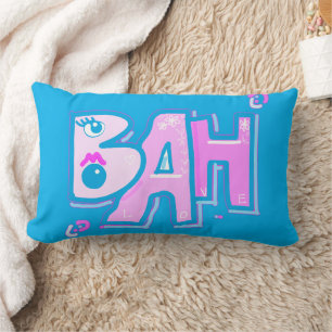 Mazipoodles Bah Humbug Love Teal Pink Lumbar Pillow