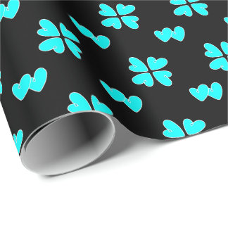 Mazipoodles Blue Hearts Wrapping Paper