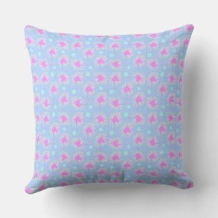 Mazipoodles Bold Daisies: Blue Fuchsia Turquoise 2 Throw Pillow