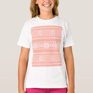 MAZIPOODLES Floral Striped Ribbed Knitting 202 T-Shirt